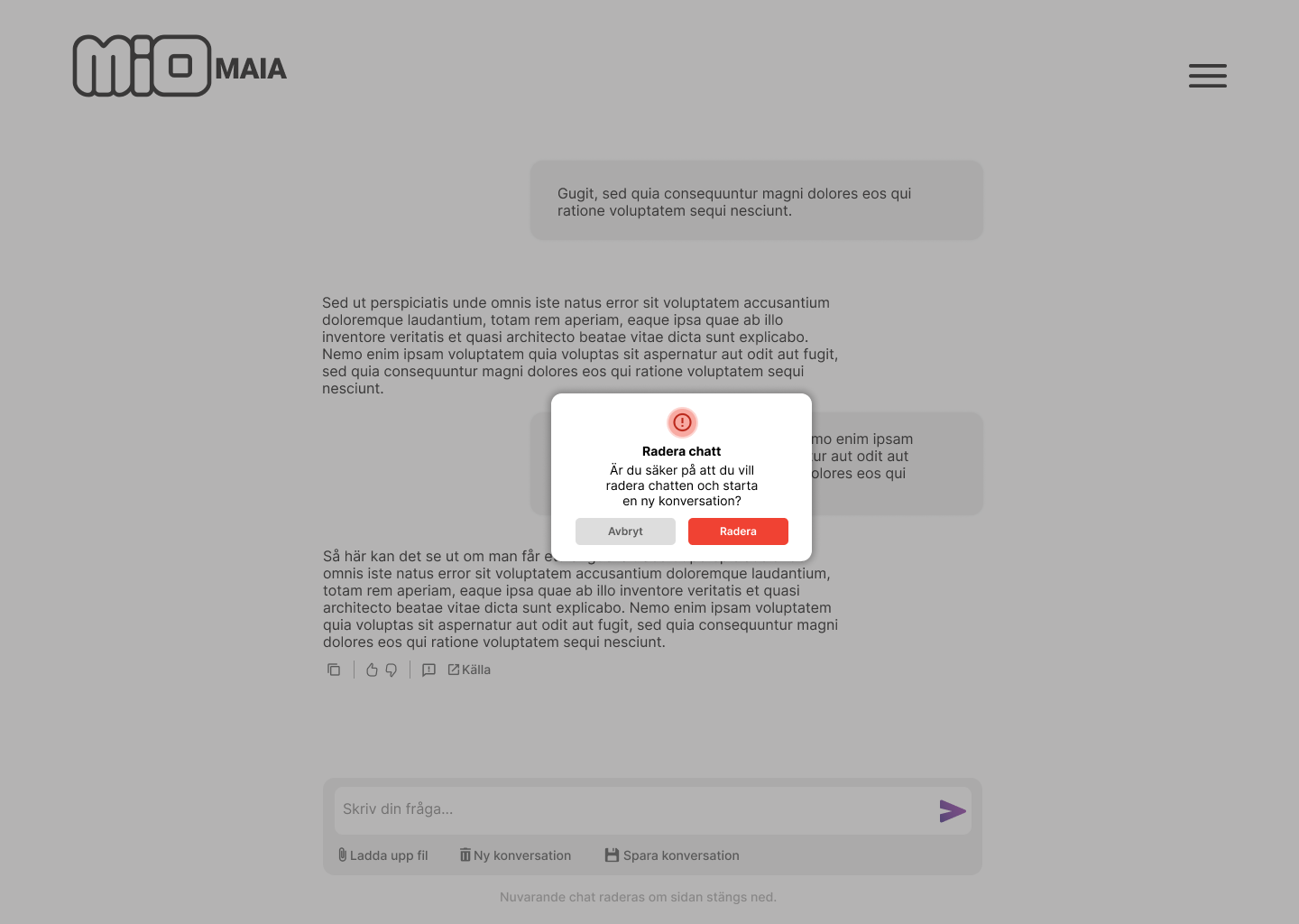 Screenshot of recommendations